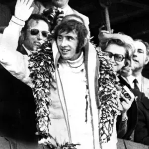 JACKIE STEWART SCOTTSH RACING DRIVER AFTER WINNING GRAND PRIX WORLD CHAMPION JACKIE STEWART SCOTTSH RACING DRIVER AFTER WINNING GRAND PRIX WORLD CHAMPION