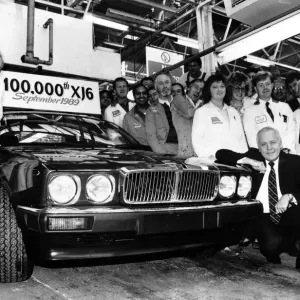 Sir John Egan and XJ6 Production Line Print, 1989