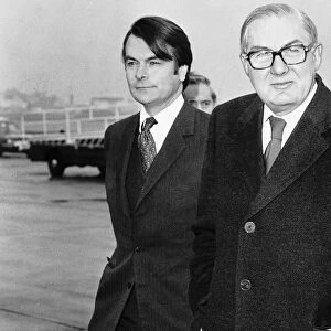 James Callaghan with Dr David Owen standing by the sea 1980