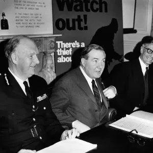 James Callaghan Home Secretary at a press conference to launch the third national James Callaghan Home Secretary at a press conference to launch the third national