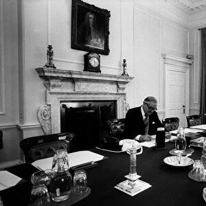 James Callaghan Labour Prime Minister in the Cabinet Room at 10 Downing Street 1979