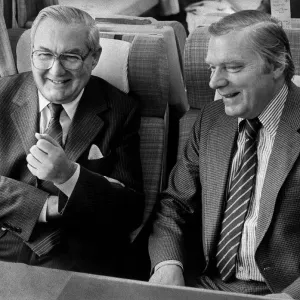 James Callaghan Labour Prime Minister with journalist during a train journey James Callaghan Labour Prime Minister with journalist during a train journey