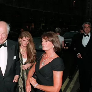 James Goldsmith with wife and Jemima Goldsmith arrives for a party