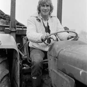 James Hunt on the 450 acre farm in Buckinghamshire, that he owns since retiring James Hunt on the 450 acre farm in Buckinghamshire, that he owns since retiring