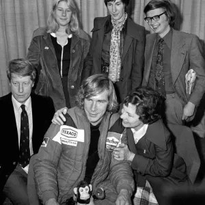 James Hunt, the new World Motor Racing Champion, received a hero James Hunt, the new World Motor Racing Champion, received a hero