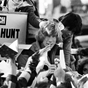 James Hunt and Niki Lauda get trapped by fans at Brands Hatch
