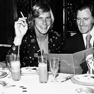 James Hunt at his Stag Night party at the Trader Vics Club in Park Lane, London