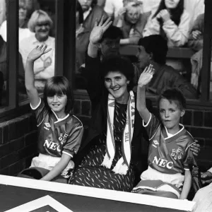 Jamie Baker and his twin sister Brenda, who were mascots for the Everton v Manchester
