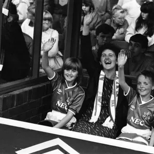 Jamie Baker and his twin sister Brenda, who were mascots for the Everton v Manchester