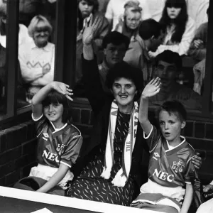 Jamie Baker and his twin sister Brenda, who were mascots for the Everton v Manchester