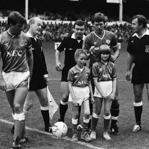 Jamie Baker and his twin sister Brenda, who were mascots for the Everton v Manchester