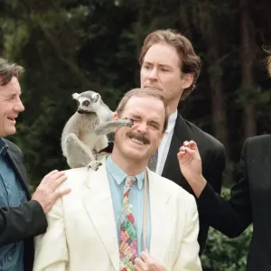 Jamie Lee Curtis, John Cleese (centre in the white jacket and jeans) Jamie Lee Curtis, John Cleese (centre in the white jacket and jeans)