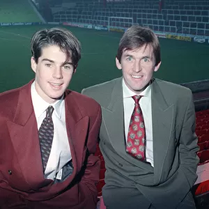 Jamie Redknapp with Liverpool manager Kenny Dalglish at Anfield Stadium after signing for