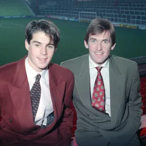 Jamie Redknapp with Kenny Dalglish Print (1991 Anfield Stadium Photo)