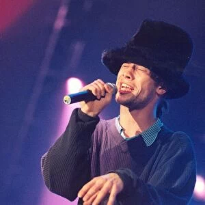 Jamiroquai - Jay Kay performing in concert at Newcastle Arena. 10th April 1997
