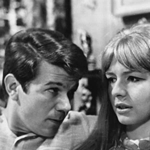 Jane Asher and David Cook during filming of TV play - September 1965