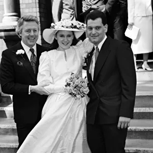 Jane Aspel, daughter of Michael Aspel (right), marries Andrew Boucher. 10th April 1987
