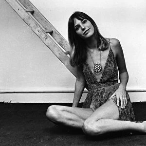 Jane Birkin Actress Sitting on floor February 1970