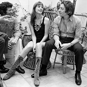 Jane Birkin with her husbnad Serge Gainsbourg pictured after the announcement that her