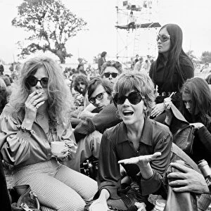 Jane Fonda in the crowd at The Isle of Wight Festival. 30th August 1969