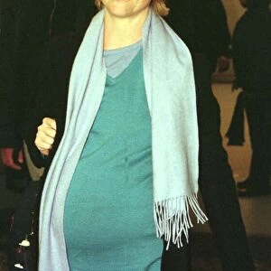 Jane Horrocks actress of Absolutely Fabulous January 1999 arrives at Heathrow