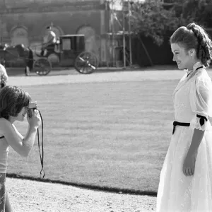 Jane Seymour poses for a photograph at Stratfield Saye House during a break in filming Jane Seymour poses for a photograph at Stratfield Saye House during a break in filming