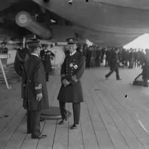 Hirohito on Warship Kotosi at Spithead, 1921 Print Hirohito on Warship Kotosi at Spithead, 1921 Print