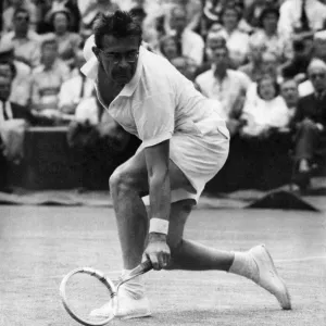 Jaroslav Drobny, seeded No. 11, who yesterday caused another surprise by beating Jaroslav Drobny, seeded No. 11, who yesterday caused another surprise by beating