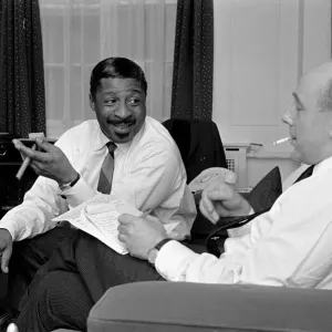 Jazz performer Errol Garner in Daily Mirror interview with Donald Zec with the Mayfair Jazz performer Errol Garner in Daily Mirror interview with Donald Zec with the Mayfair