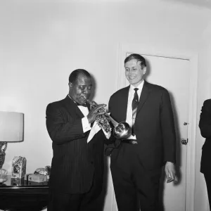 Jazz star Louis Armstrong meeting Yevgeny Yevtushenko 14th May 1962 Jazz star Louis Armstrong meeting Yevgeny Yevtushenko 14th May 1962