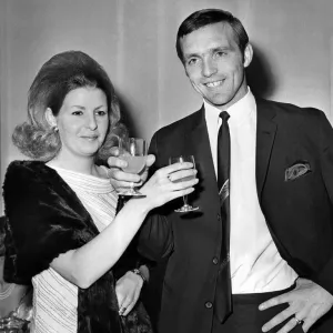 Jeff Astle and wife toasting each other at a reception after West Bromwich Albion Jeff Astle and wife toasting each other at a reception after West Bromwich Albion