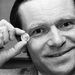 Print of Jeffrey Archer in his penthouse flat overlooking the Thames Print of Jeffrey Archer in his penthouse flat overlooking the Thames
