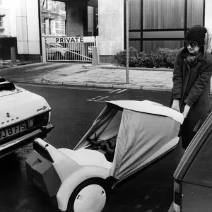 Sinclair C5 Parking Scene Print, January 1985 Sinclair C5 Parking Scene Print, January 1985