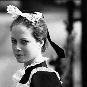 Jenny Seagrove actress in a maids costume for her part in the film A Woman Of Substance