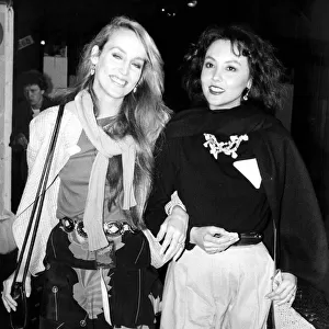 Jerry Hall and Marie Helvin at a Rolling Stones concert June 1982