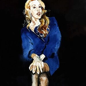 Jerry Hall portrait of an actress singer model who married Mick Jagger