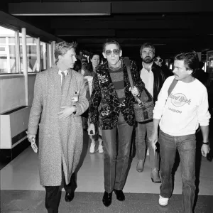 Jerry Lee Lewis at Heathrow Airport. 2nd April 1987