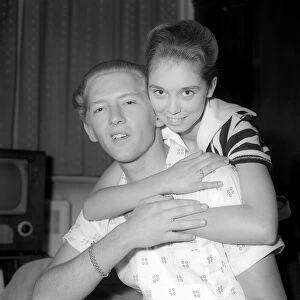 Jerry Lee Lewis Rock and Roll singer May 1958 with his 13 year old wife Myra