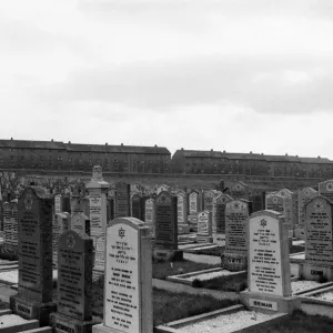 Jewish Cemetery, Glasgow, Scotland, 6th March 1971. Face of Britain 1971 Feature