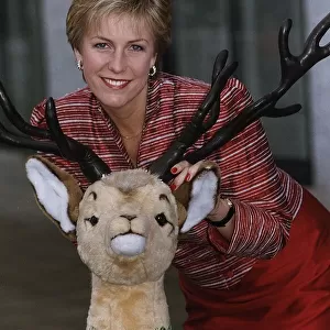 Jill Dando TV Presenter with toy reindeer