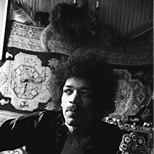 Jimi Hendrix pictured at his Mayfair, London flat. Picture taken 8th January