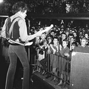 Jimi Hendrix seen here performing at the Locarno Ballroom Bristol. 9th February 1967
