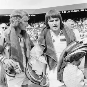 Wimbledon Semi Final Print: Jimmy Connors vs John McEnroe, 1977