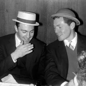 Jimmy Greaves (left) and Les Allen of Tottenham Hostpur at a Christmas party Jimmy Greaves (left) and Les Allen of Tottenham Hostpur at a Christmas party