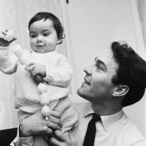 Jimmy Greaves with son Danny at home print Jimmy Greaves with son Danny at home print