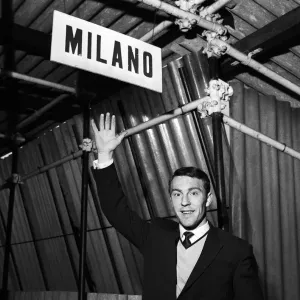 Jimmy Greaves waves upon his arrival in Milan, Italy to join AC MIland for an &pound;80