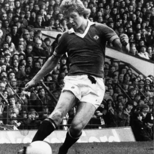 Jimmy Nicholl, Manchester United player in action, Old Trafford, Saturday 30th April 1977 Jimmy Nicholl, Manchester United player in action, Old Trafford, Saturday 30th April 1977