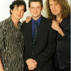 Jimmy Page former lead guitarist of the pop group Lead Zeppelin with Robert Plant former Jimmy Page former lead guitarist of the pop group Lead Zeppelin with Robert Plant former