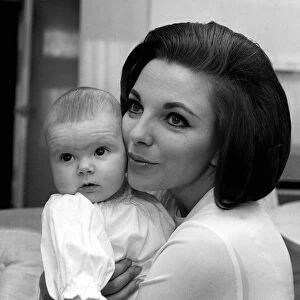 Joan Collins Actress February 1964 with four months old daughter Tara Newley