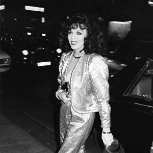 Joan Collins arriving at film premiere - January 1980